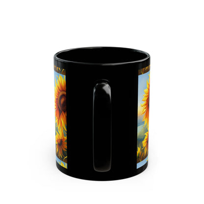 Sun flower break fast Black Mug (11oz, 15oz)