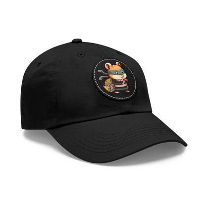 Tricky Mouse Dad Hat with Leather Patch (Round)