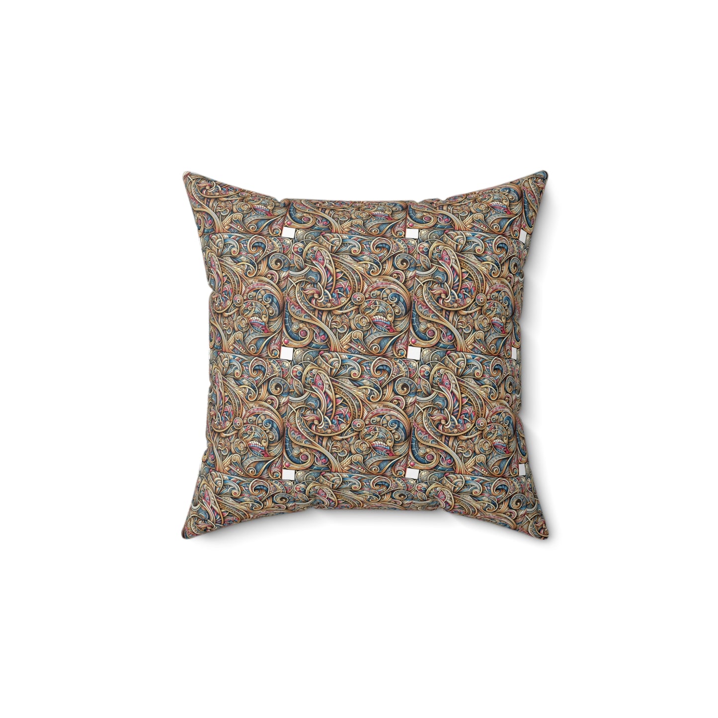 Multi Colour Spun Polyester Square Pillow