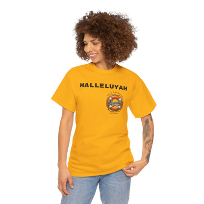 Halleluyah Safe Vacation  Unisex Heavy Cotton Tee Shirt is created for the purpose of all tourist and  travellers.