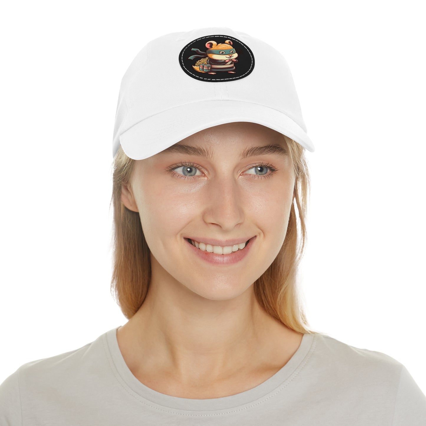 Tricky Mouse Dad Hat with Leather Patch (Round)