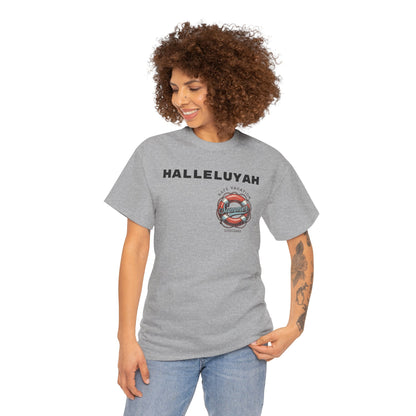 Halleluyah Safe Vacation  Unisex Heavy Cotton Tee Shirt is created for the purpose of all tourist and  travellers.