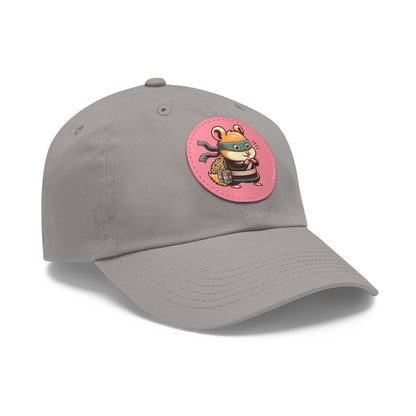 Tricky Mouse Dad Hat with Leather Patch (Round)