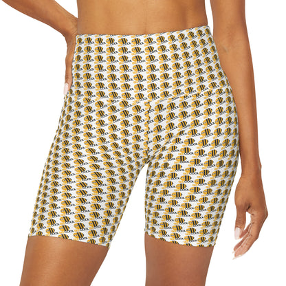 Bees High Waisted Yoga Shorts