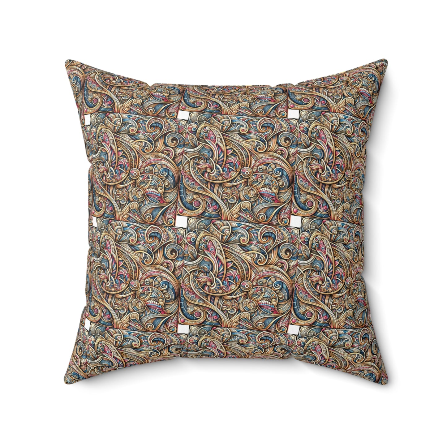 Multi Colour Spun Polyester Square Pillow