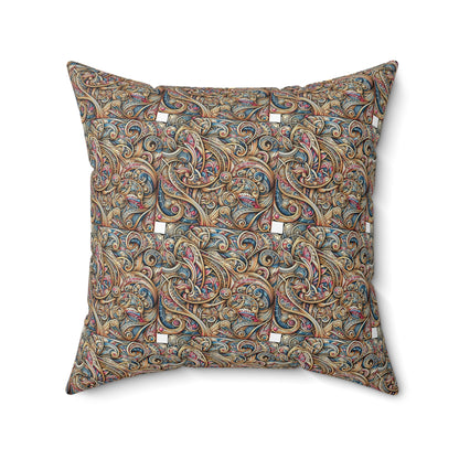 Multi Colour Spun Polyester Square Pillow