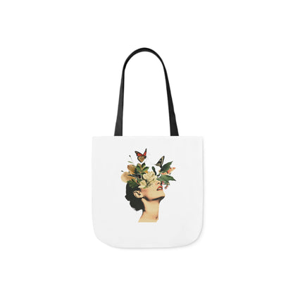 Flower Canvas Tote Bag, 5-Color Straps