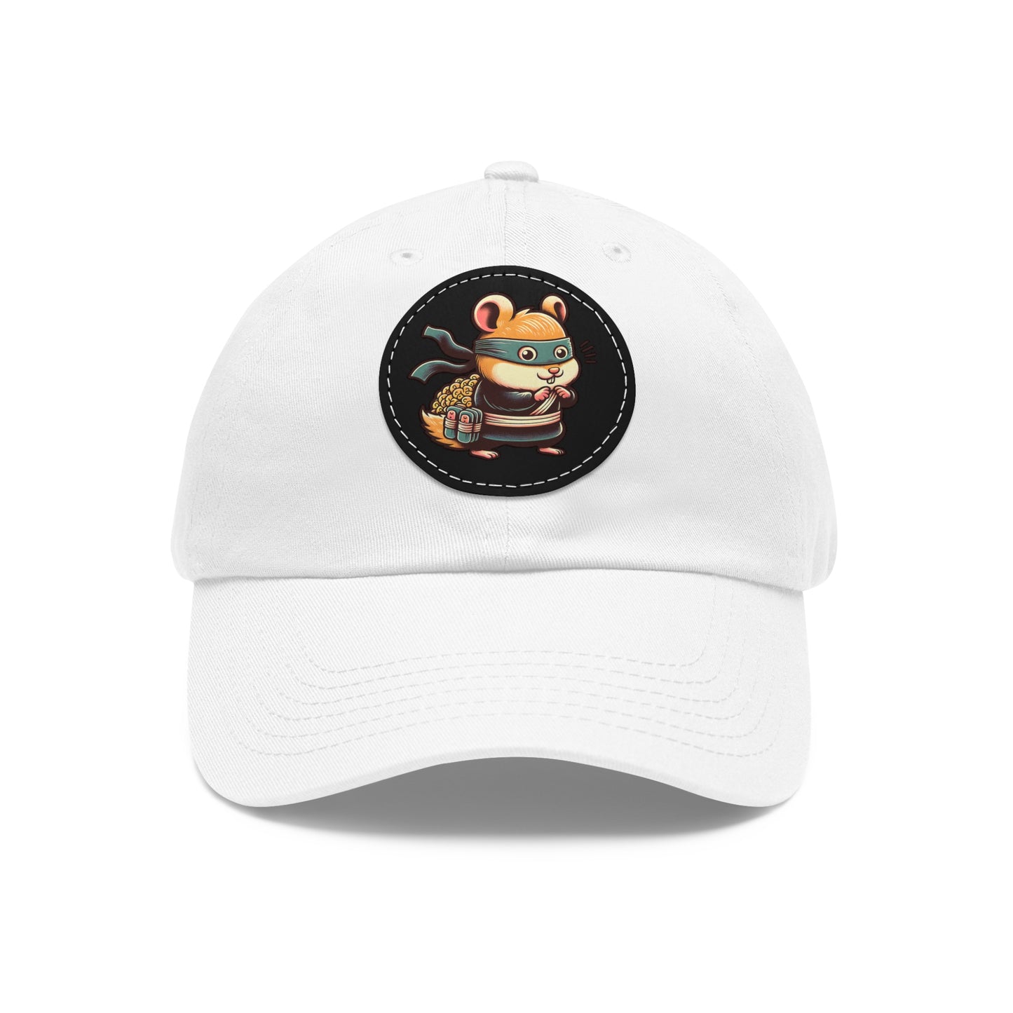 Tricky Mouse Dad Hat with Leather Patch (Round)