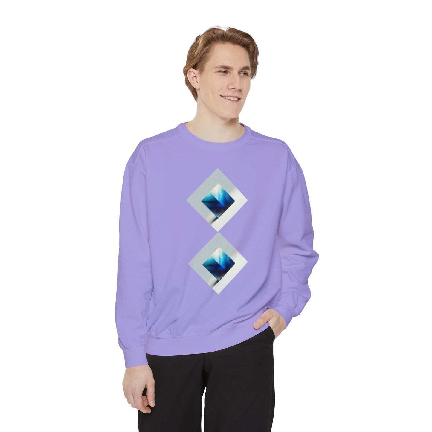 Blue Square Unisex Garment-Dyed Sweatshirt