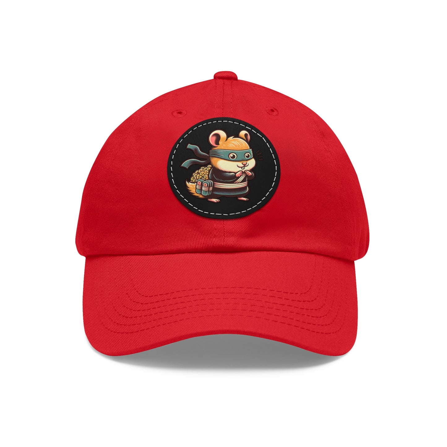 Tricky Mouse Dad Hat with Leather Patch (Round)