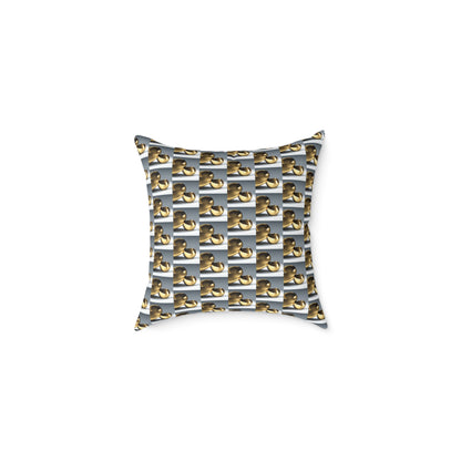 Gold Square Poly Canvas Pillow