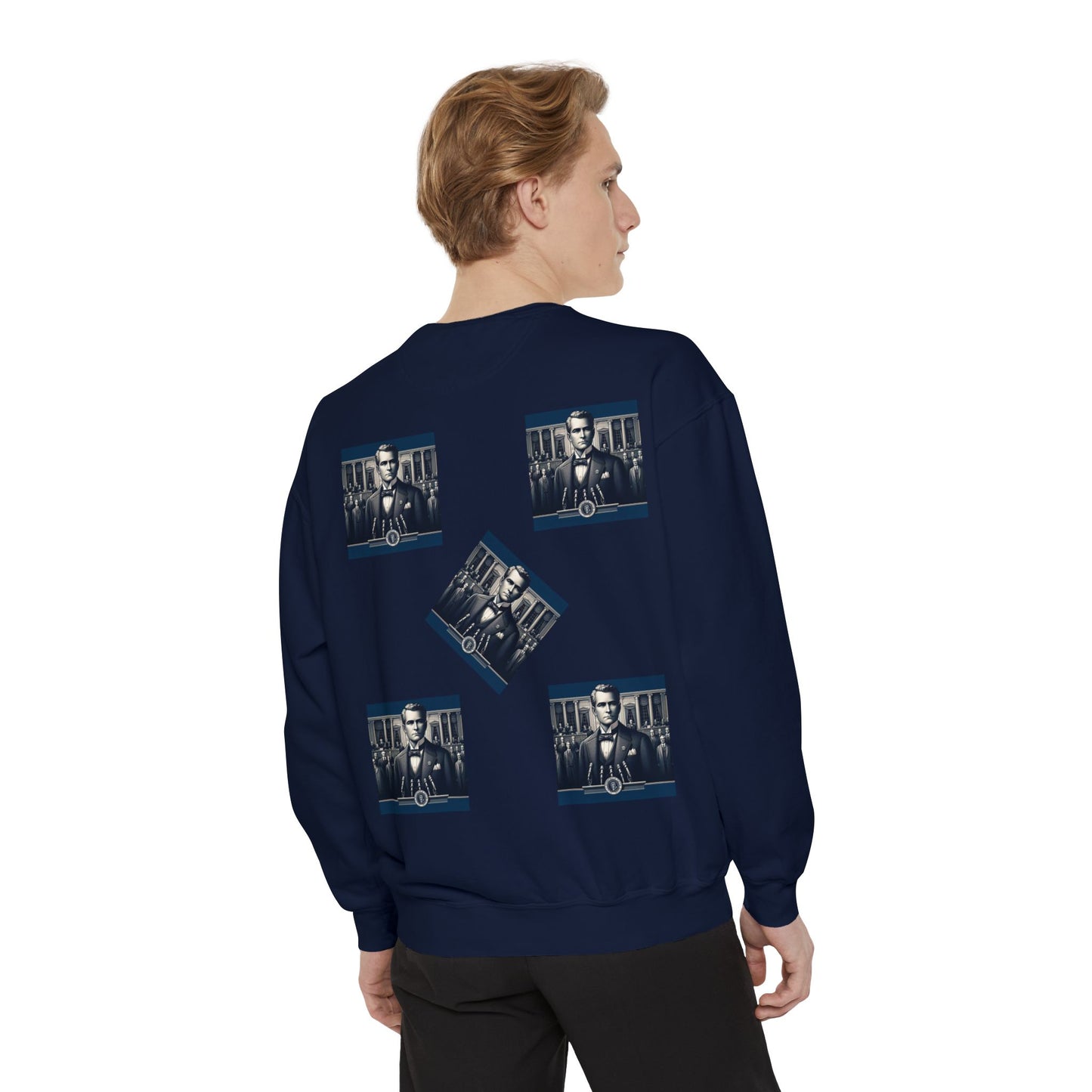 Bleu Square Unisex Garment-Dyed Sweatshirt