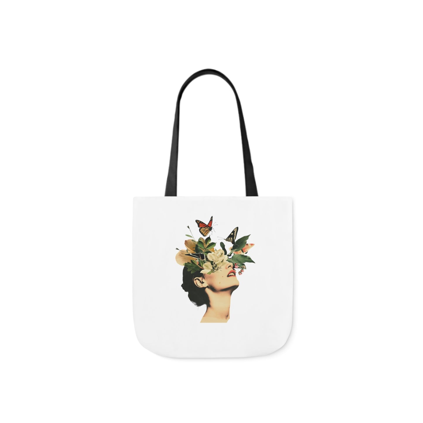 Flower Canvas Tote Bag, 5-Color Straps