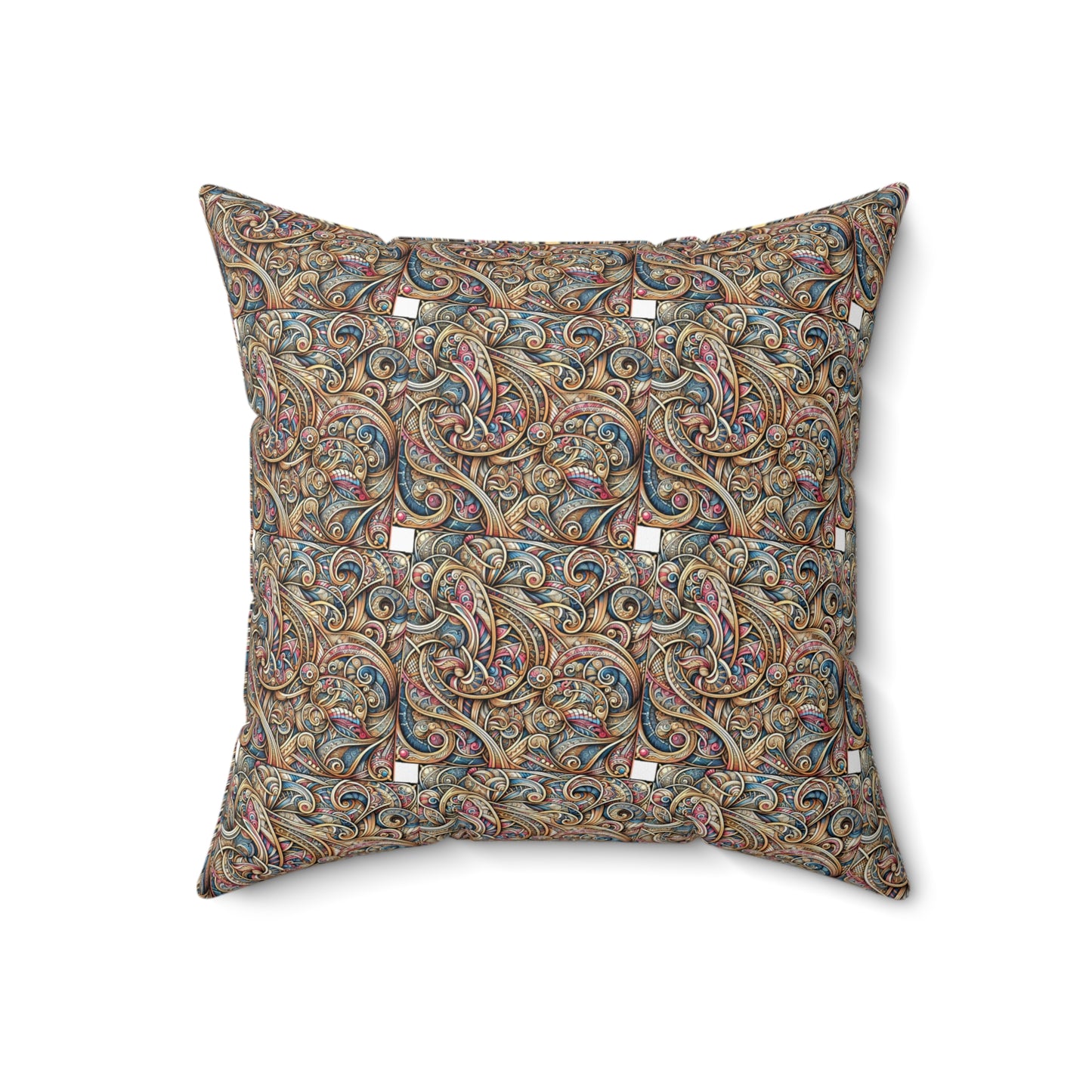 Multi Colour Spun Polyester Square Pillow