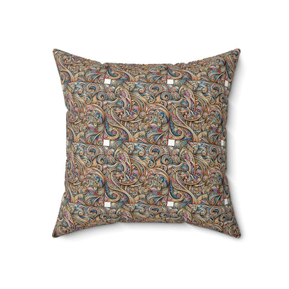 Multi Colour Spun Polyester Square Pillow