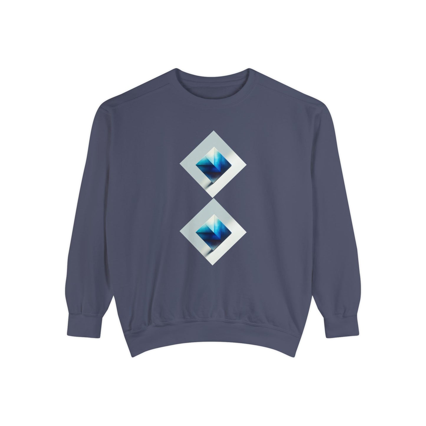 Blue Square Unisex Garment-Dyed Sweatshirt