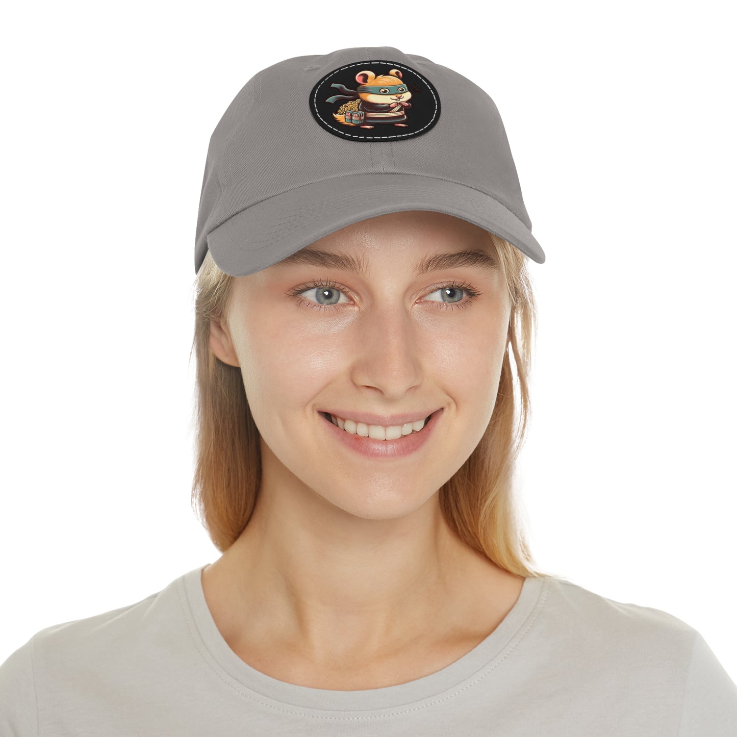 Tricky Mouse Dad Hat with Leather Patch (Round)