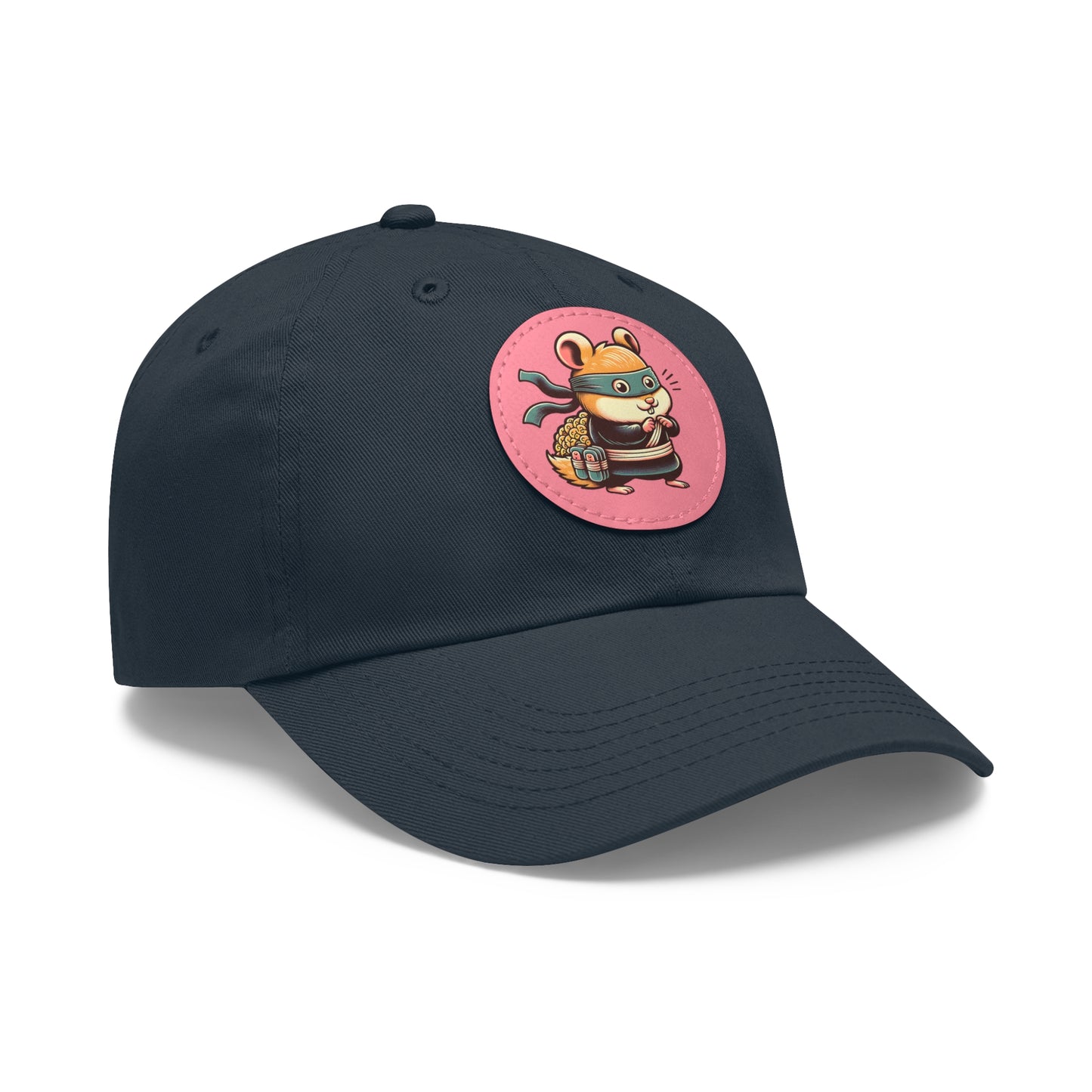 Tricky Mouse Dad Hat with Leather Patch (Round)