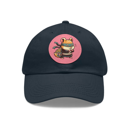 Tricky Mouse Dad Hat with Leather Patch (Round)