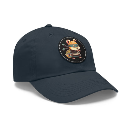 Tricky Mouse Dad Hat with Leather Patch (Round)