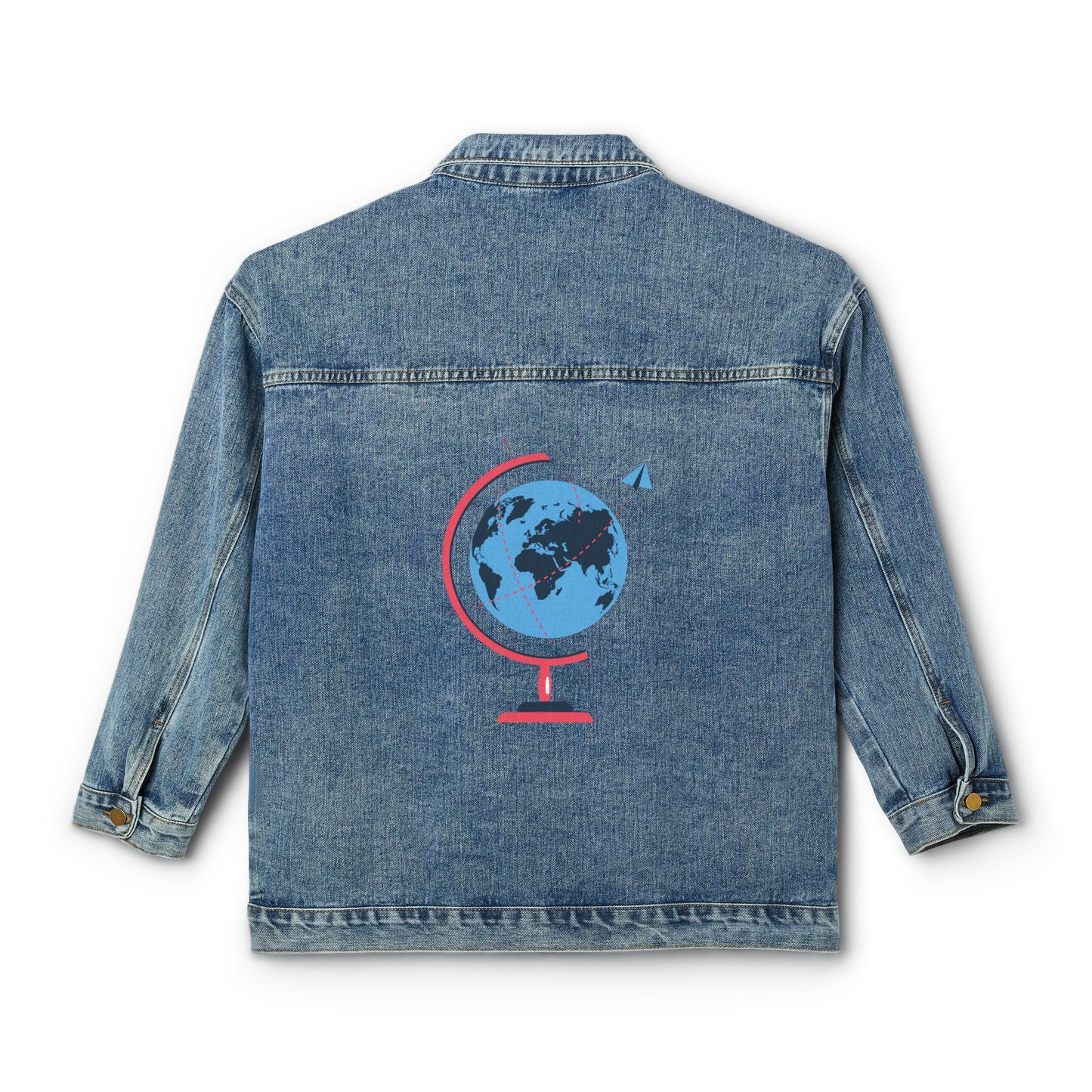 World Map Women's Denim Jacket