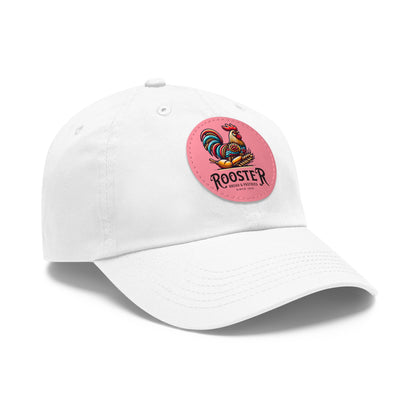 Rooster Dad Hat with Leather Patch (Round)