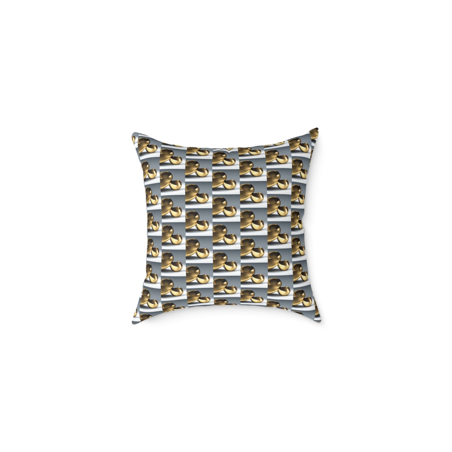 Gold Square Poly Canvas Pillow