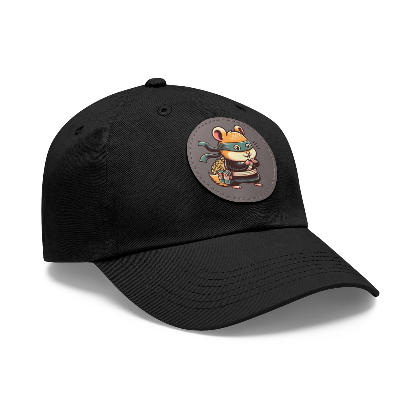 Tricky Mouse Dad Hat with Leather Patch (Round)