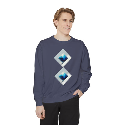 Blue Square Unisex Garment-Dyed Sweatshirt