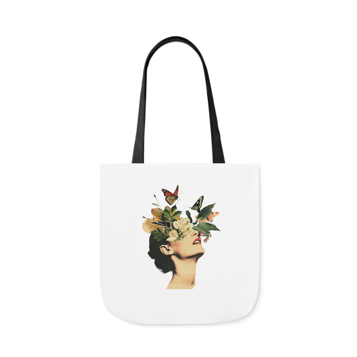 Flower Canvas Tote Bag, 5-Color Straps