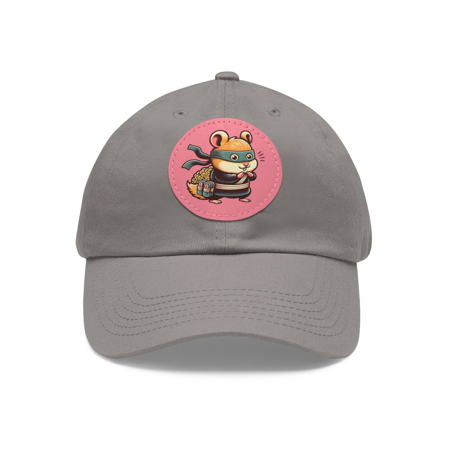 Tricky Mouse Dad Hat with Leather Patch (Round)