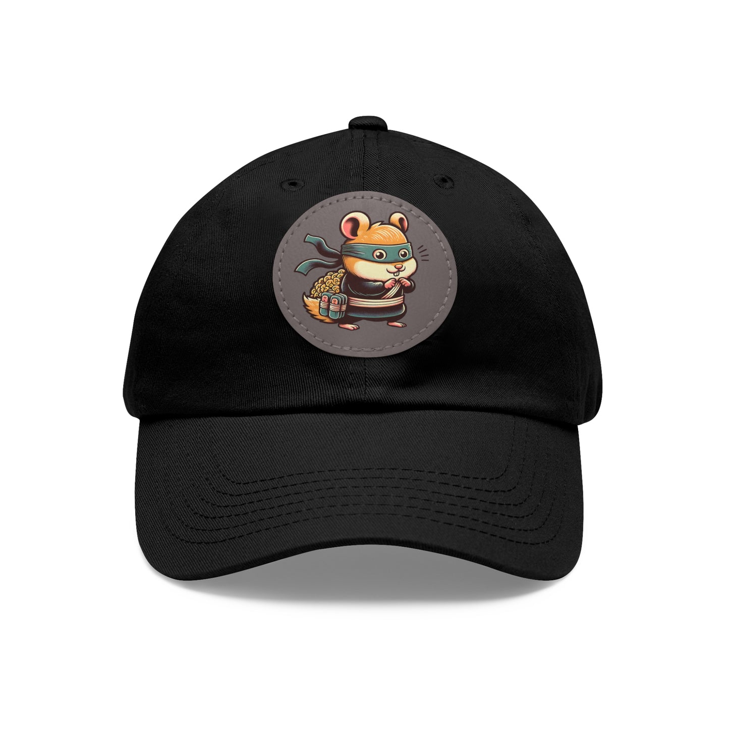 Tricky Mouse Dad Hat with Leather Patch (Round)