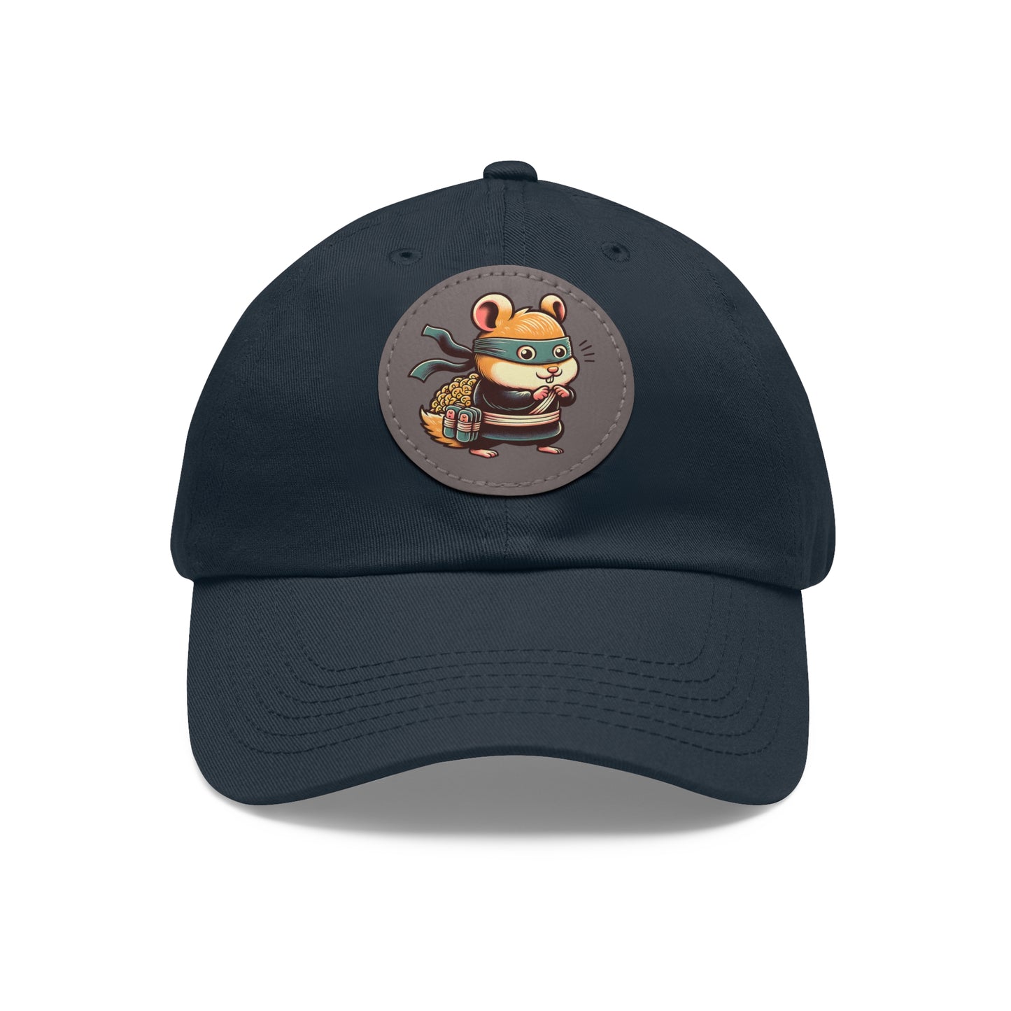 Tricky Mouse Dad Hat with Leather Patch (Round)