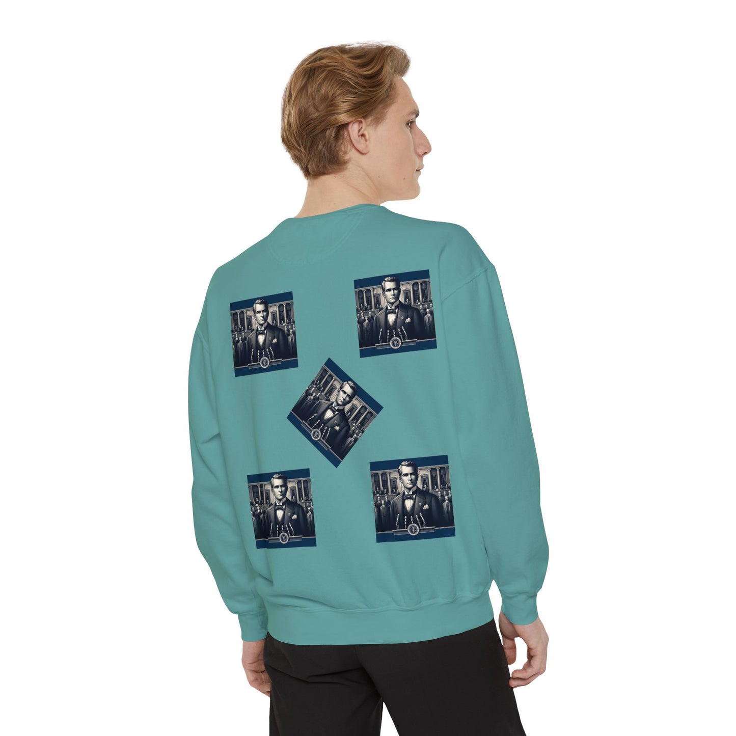 Bleu Square Unisex Garment-Dyed Sweatshirt