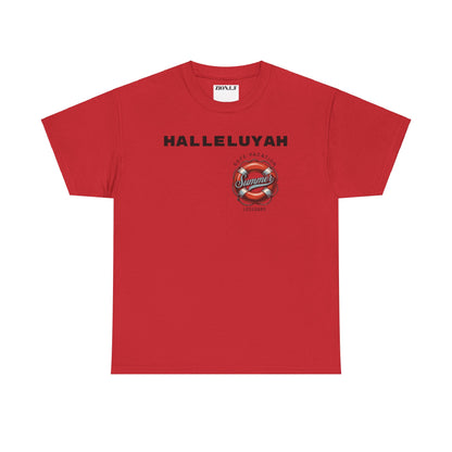 Halleluyah Safe Vacation  Unisex Heavy Cotton Tee Shirt is created for the purpose of all tourist and  travellers.