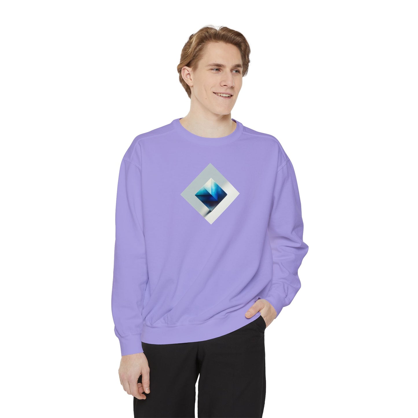 Bleu Square Unisex Garment-Dyed Sweatshirt