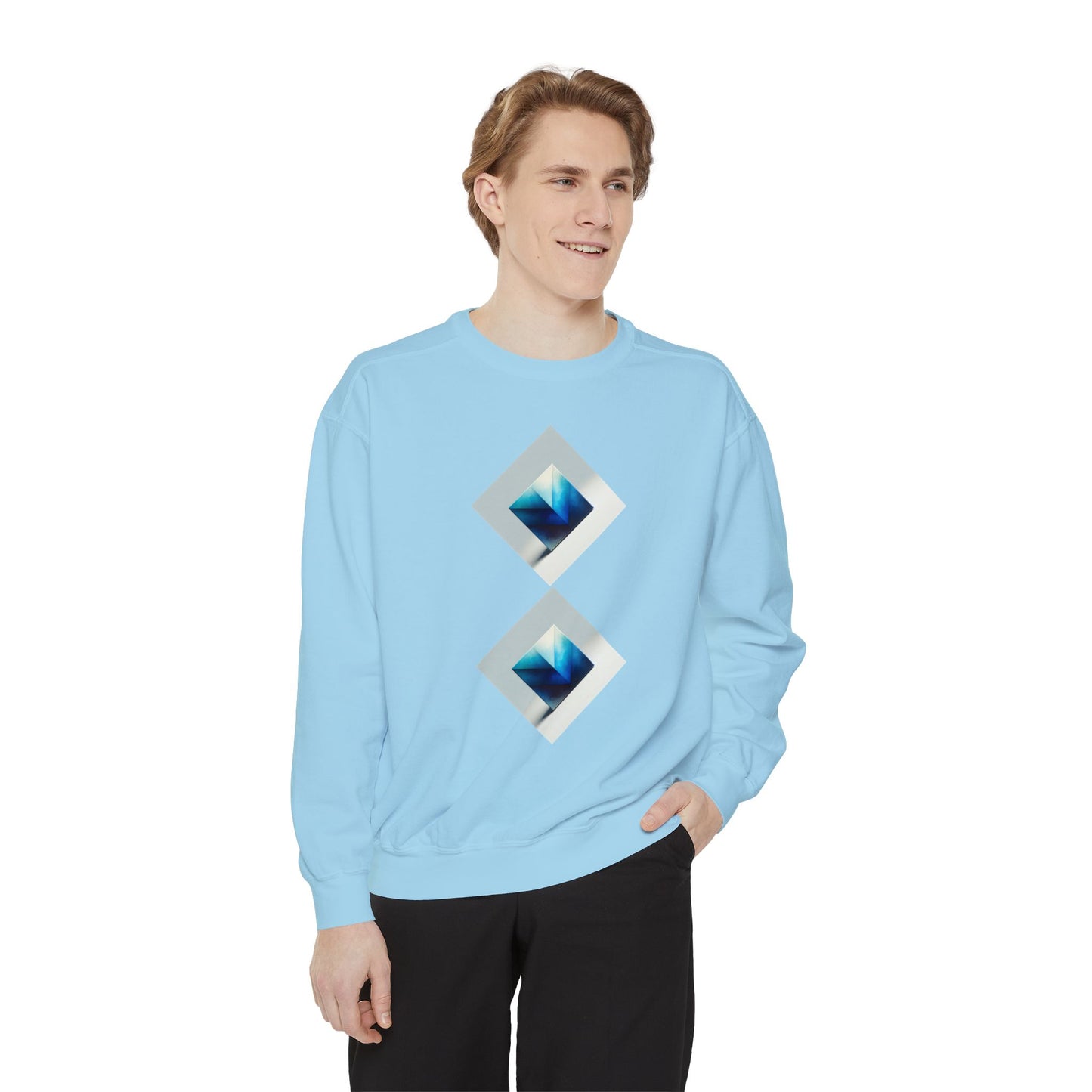 Blue Square Unisex Garment-Dyed Sweatshirt