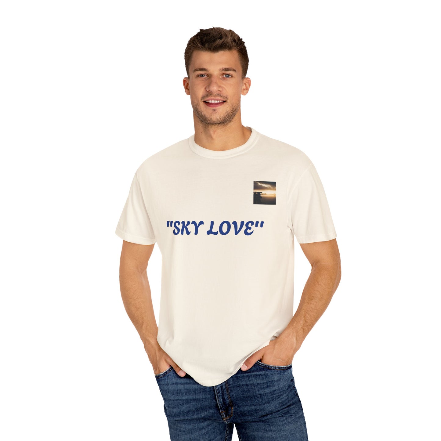 Sky Love Unisex Garment-Dyed T-shirt