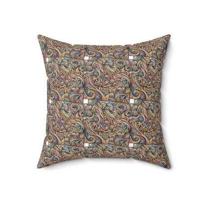 Multi Colour Spun Polyester Square Pillow