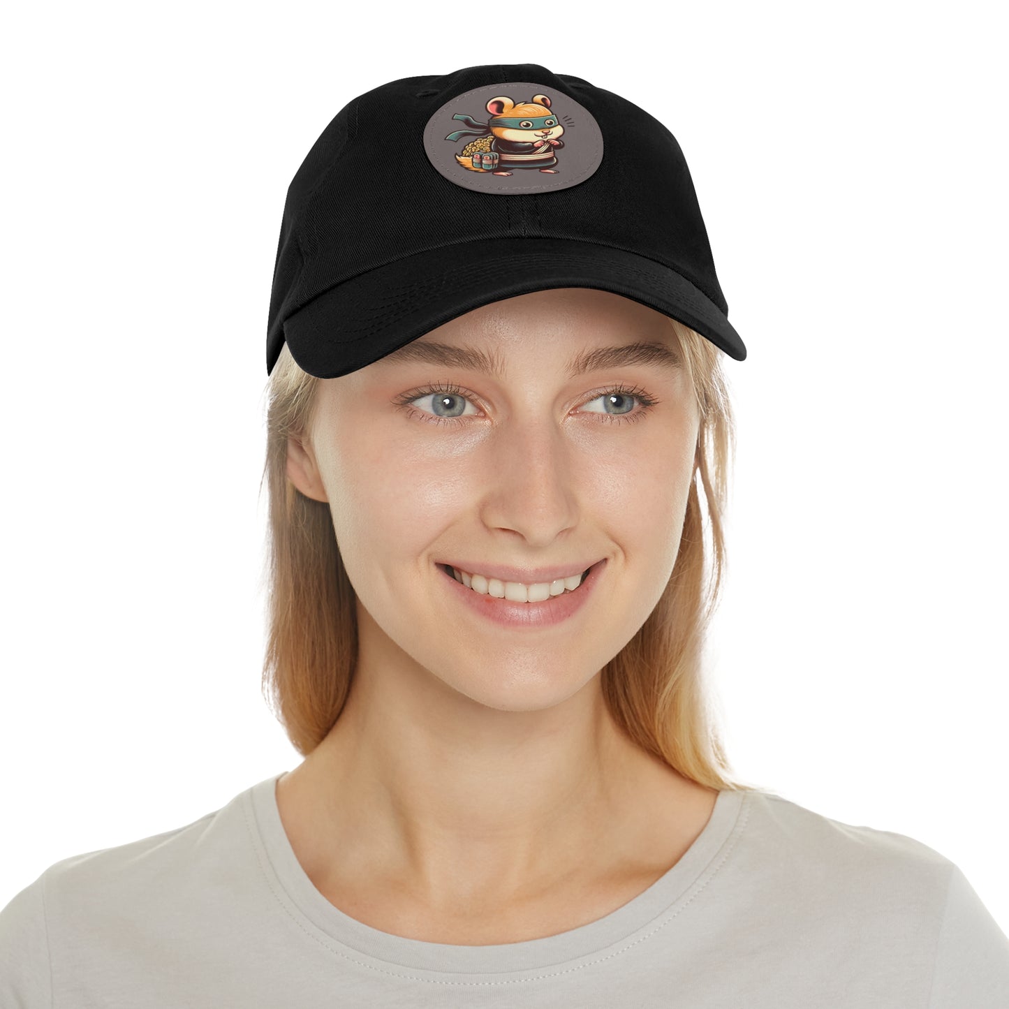 Tricky Mouse Dad Hat with Leather Patch (Round)