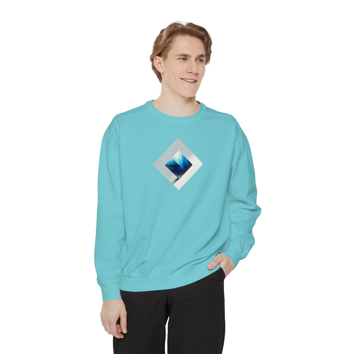 Bleu Square Unisex Garment-Dyed Sweatshirt