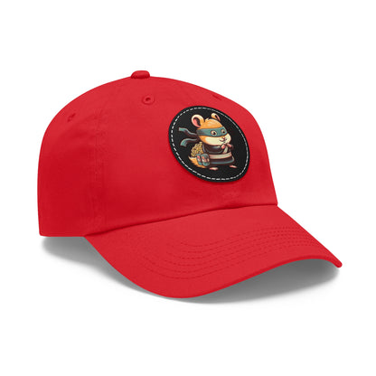 Tricky Mouse Dad Hat with Leather Patch (Round)