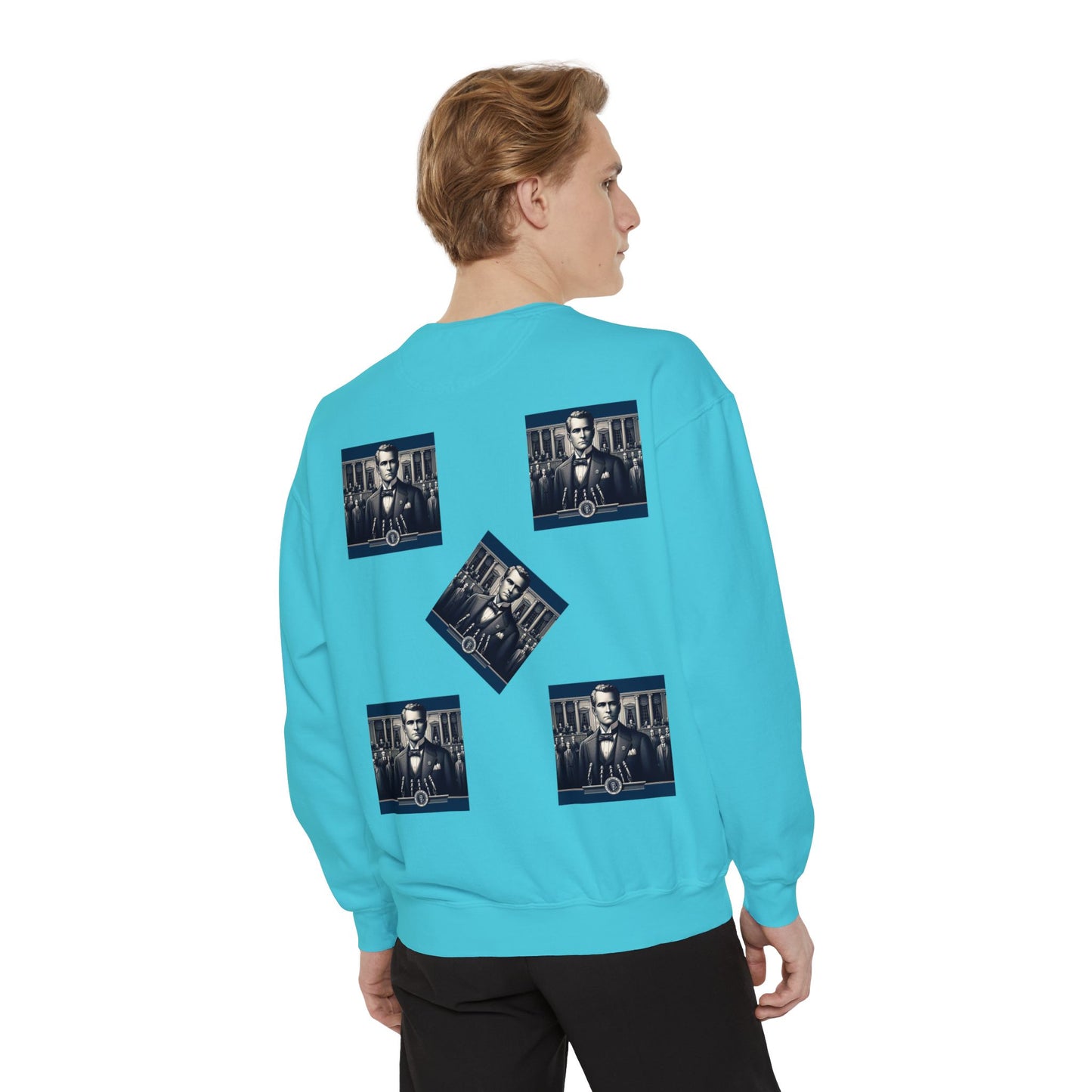 Bleu Square Unisex Garment-Dyed Sweatshirt