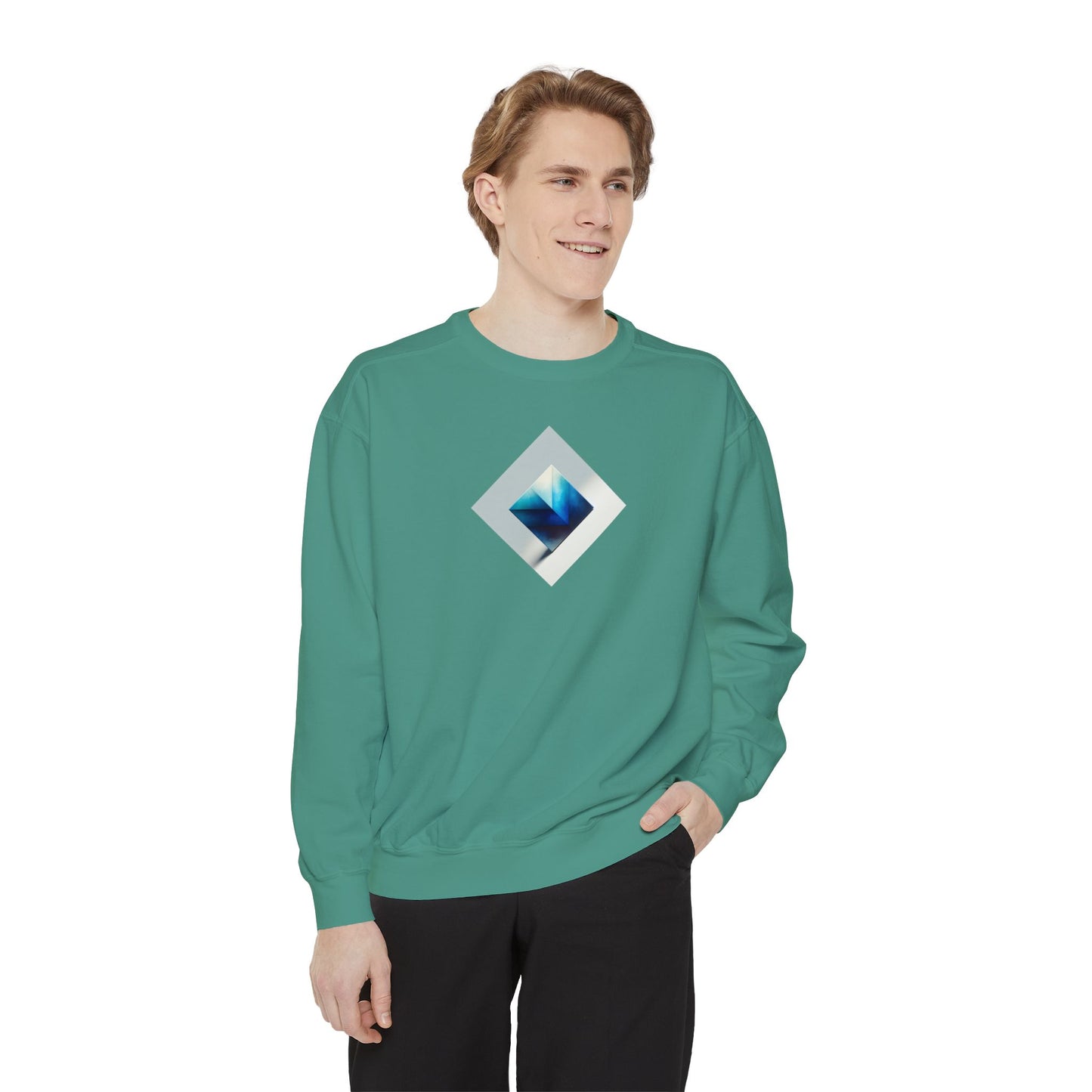 Bleu Square Unisex Garment-Dyed Sweatshirt