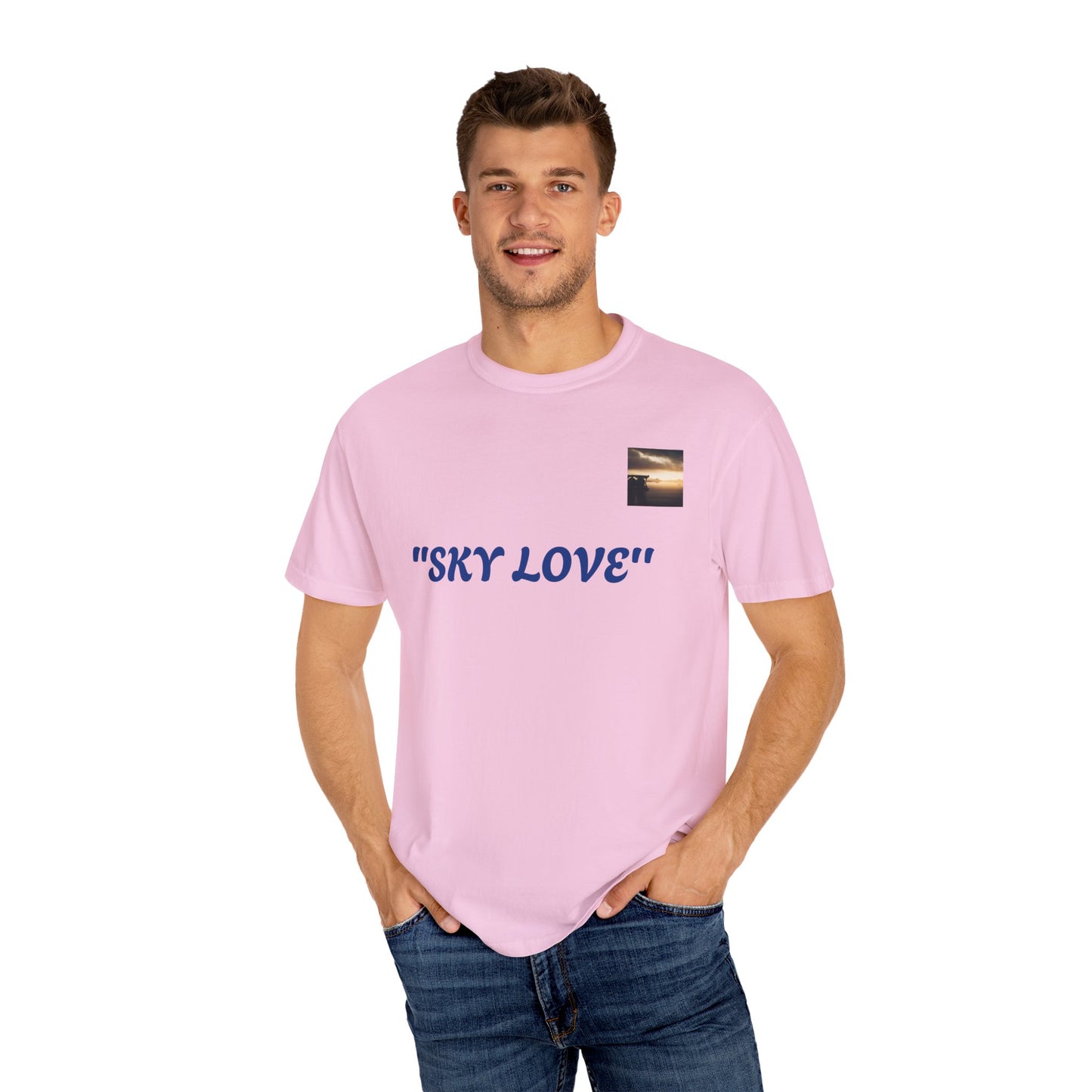 Sky Love Unisex Garment-Dyed T-shirt