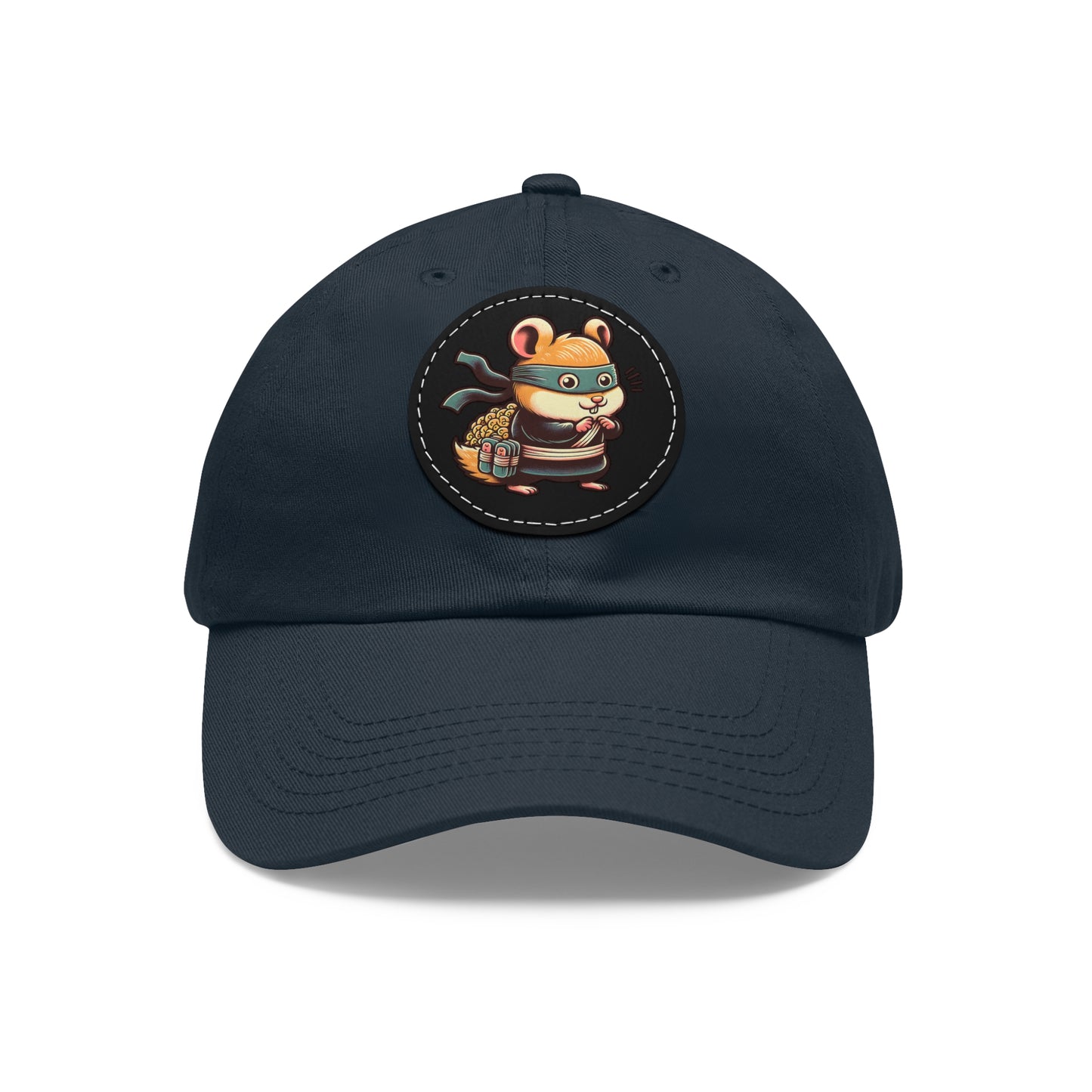 Tricky Mouse Dad Hat with Leather Patch (Round)