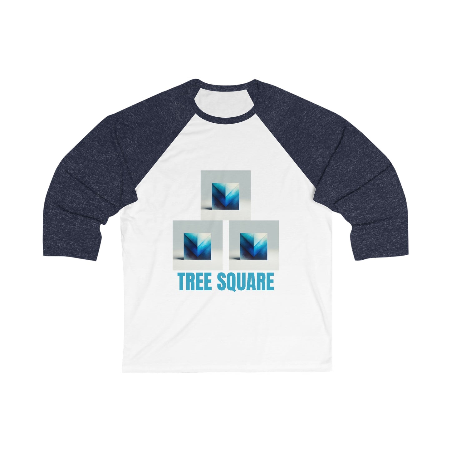 Tree Square Woman's  3\4 Sleeve Baseball Tee