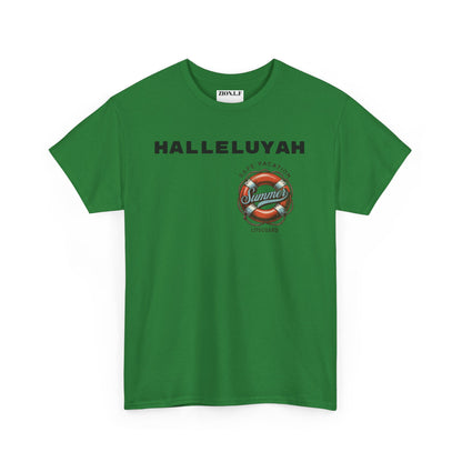 Halleluyah Safe Vacation  Unisex Heavy Cotton Tee Shirt is created for the purpose of all tourist and  travellers.