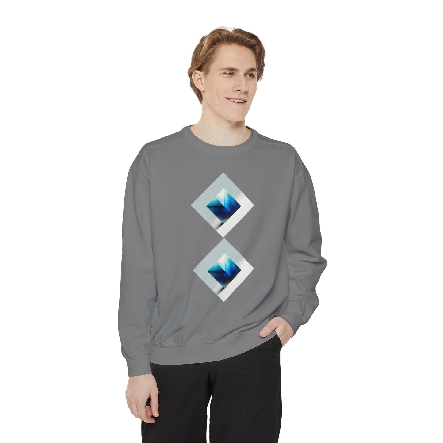 Blue Square Unisex Garment-Dyed Sweatshirt