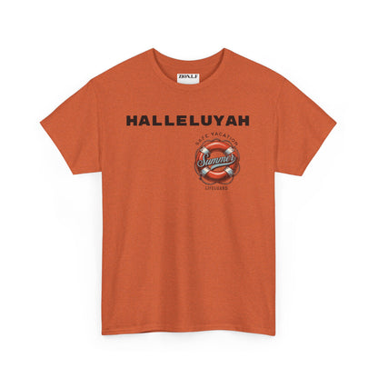 Halleluyah Safe Vacation  Unisex Heavy Cotton Tee Shirt is created for the purpose of all tourist and  travellers.